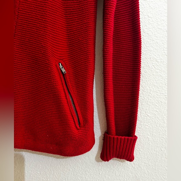 Red sweater motor jacket - Picture 4 of 10